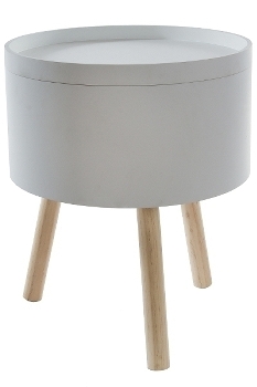 sidetable "Lukk" with storage, white