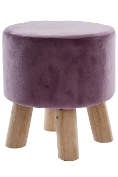 Hocker "Paolo" mit 3 Füße in natur/rose