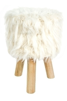 Hocker "Lina" in Felloptik braun/natur H 34,5cm