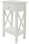 side table "Meridian", with drawer, white