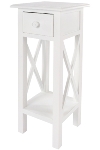 side table "Meridian", with 1 drawer, white