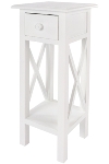 side table "Meridian", with 1 drawer, white