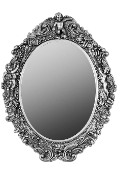 oval mirror "Mogallal", silver