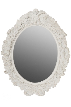 oval mirror "Mogallal", white