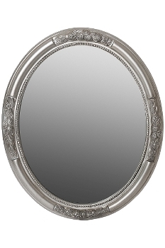 oval mirror "Beyzawi I", silver