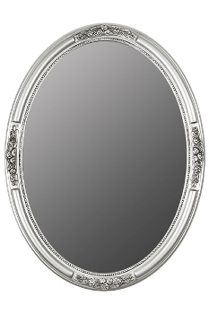 oval mirror "Beyzawi II", silver