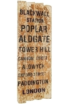 board with slogans "Blackwall Station"