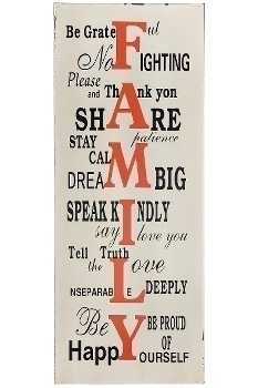 board with slogans "Family"