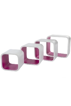 Cubic "Kim", set of 4 - white - purple