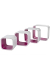 Cubic "Kim", set of 4 - white - purple