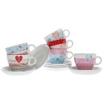 6 set of cups and saucers "Amour"