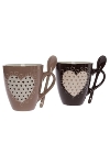 set of 2 mugs with spoon "Darun"