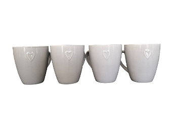 4 set of mugs "Made with Love"