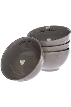 4 set of bowls "Made with Love"