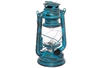 LED lantern "Teje", big, blue antique