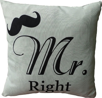 cushion with filling "Mr. Right"