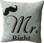 cushion with filling "Mr. Right"