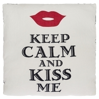 cushion with filling "Keep Calm and Kiss"