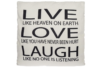 cushion with filling "Live like heaven white"