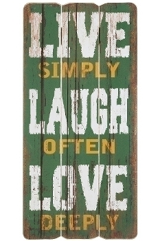 wooden plate "Live Simply"