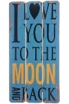 wooden plate "I love you to the moon and back"