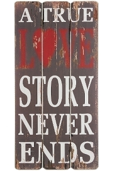 wooden plate "True lovestory"