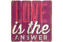 wooden plate "Love is the answer"