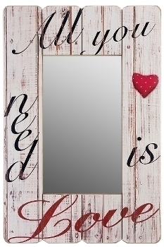 wooden mirror "All you need is love"