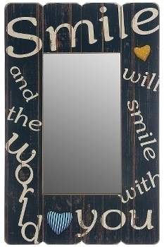 wooden mirror "Smile"