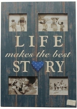 wooden foto frame "Life makes the best story"