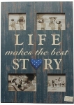 wooden foto frame "Life makes the best story"