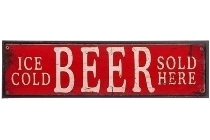 metal plate "Ice cold beer sold here"