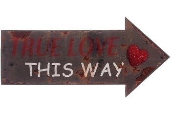 metal plate "True love this way"