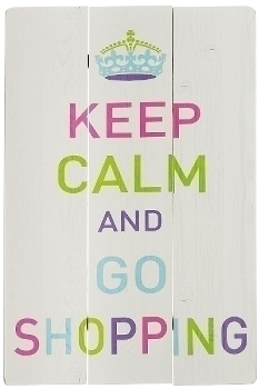wooden plate "Go Shopping"