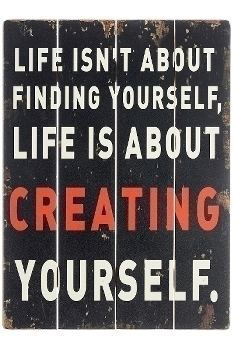 wooden plate "Create Yourself"