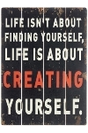 wooden plate "Create Yourself"