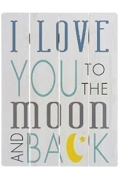 wooden plate "Love you to the moon and back"