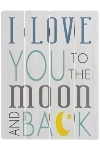 wooden plate "Love you to the moon and back"