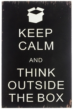 wooden plate "Think outside the box"