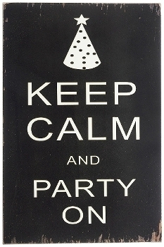 wooden plate "Party on"