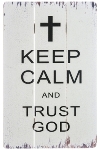 wooden plate "Trust God"