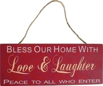 wooden plate "Bless our home"