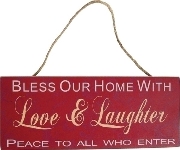 wooden plate "Bless our home"
