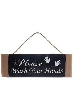 wooden plate "Wash your hands"