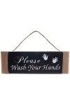 Holzschild "Wash your hands"