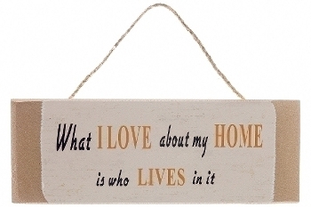 wooden plate "What I love about my home"