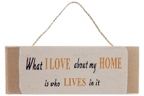 wooden plate "What I love about my home"