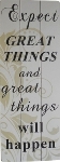 wooden plate "Expect great things"