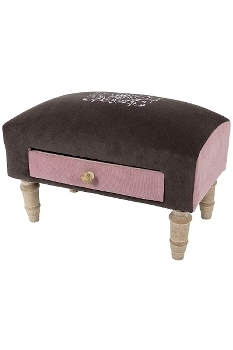 fabric footstool with drawer "Madlen"