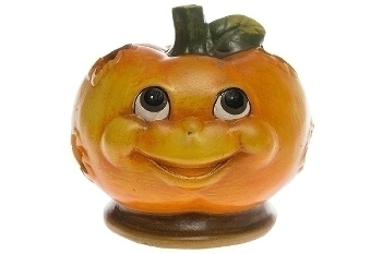 pumpkin windlight with comic face,